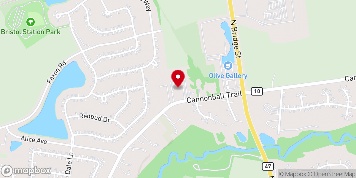 Map showing location of New Life Church of Yorkville