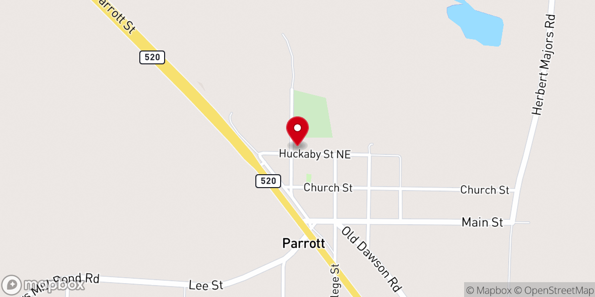 Map showing location of Parrott United Methodist Church