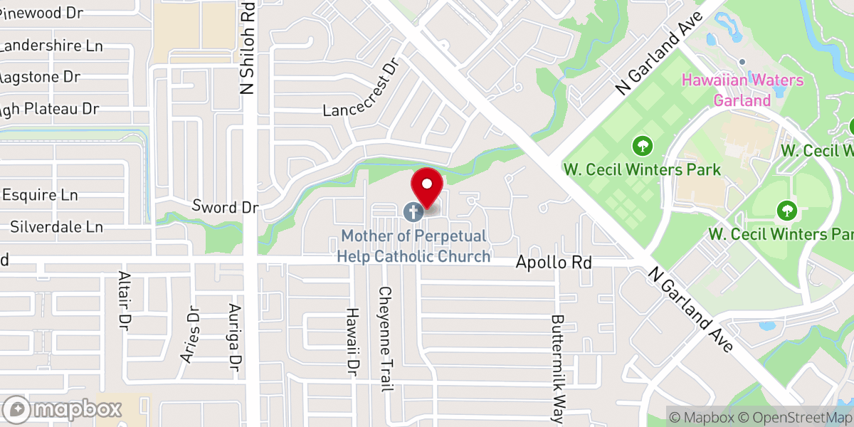 Map showing location of Mother of Perpetual Help Catholic Parish