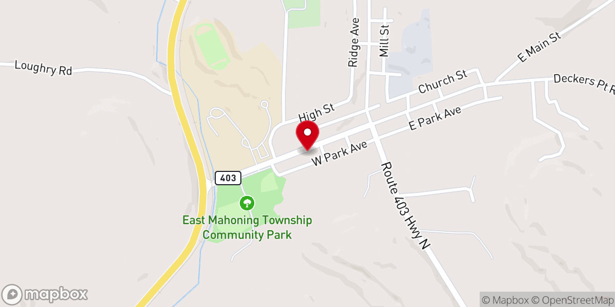 Map showing location of First Methodist Church of Marion Center