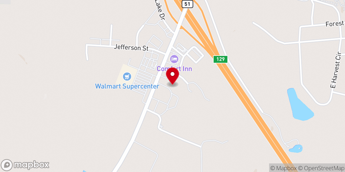 Map showing location of Perry County United Pentecostal Church