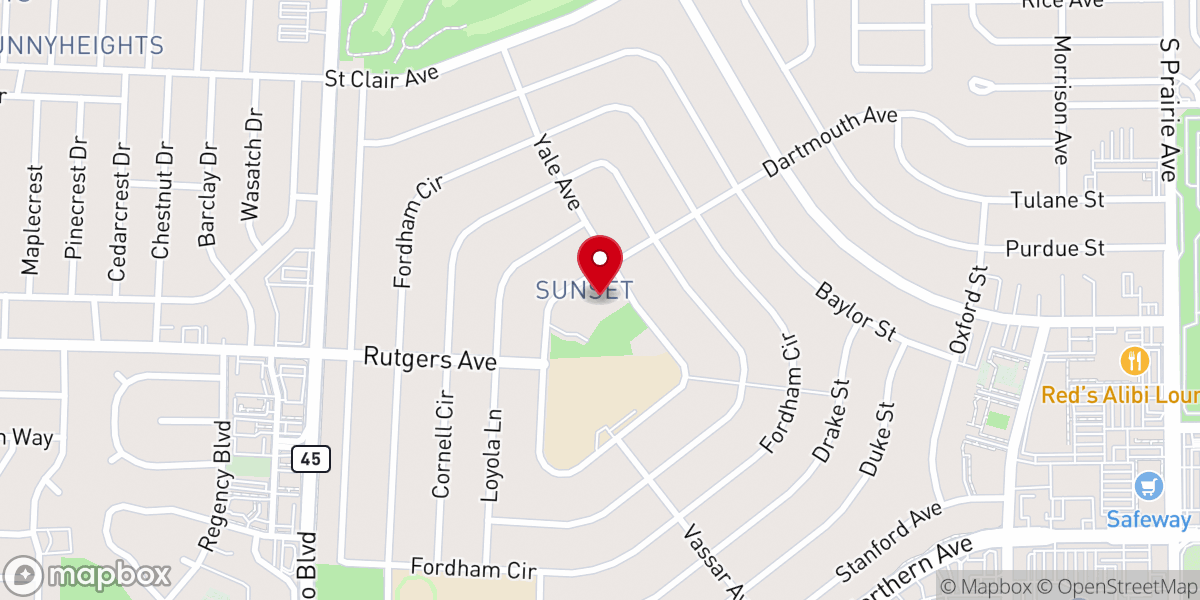 Map showing location of Westminster Presbyterian Church