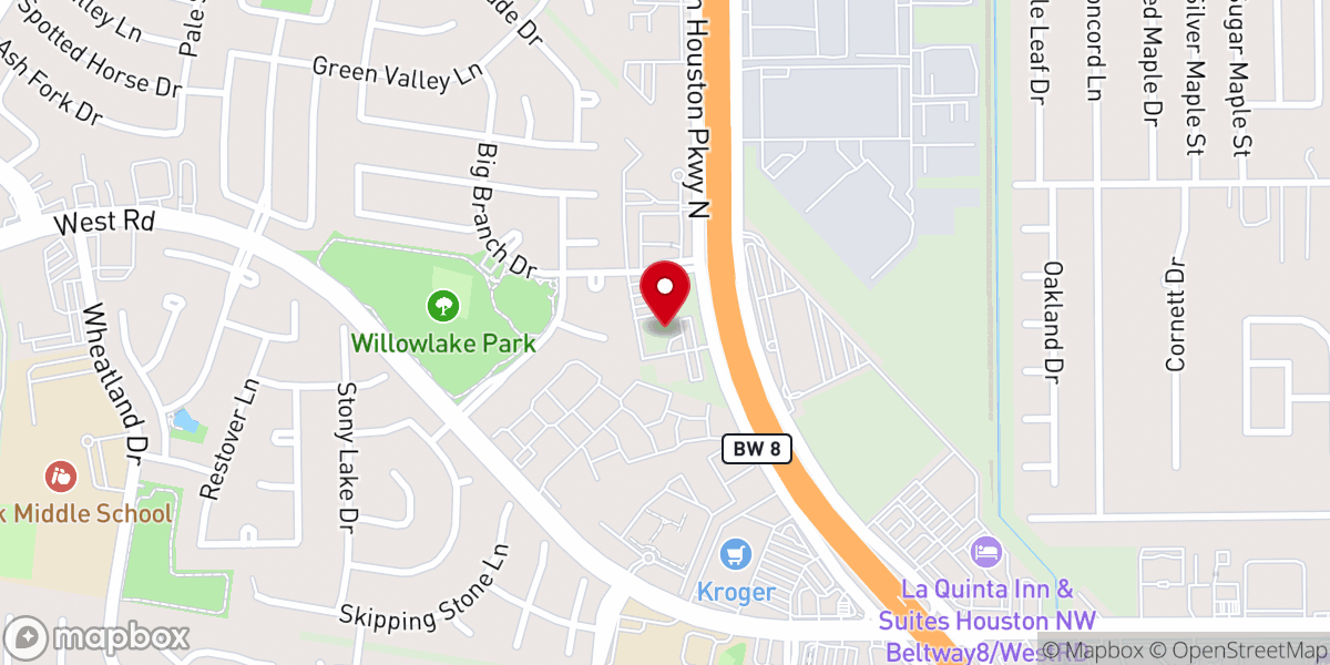 Map showing location of Houston Central Seventh-day Adventist Church