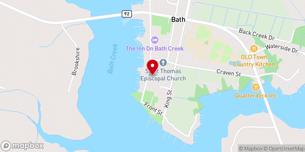 Map showing location of Bath United Methodist Church