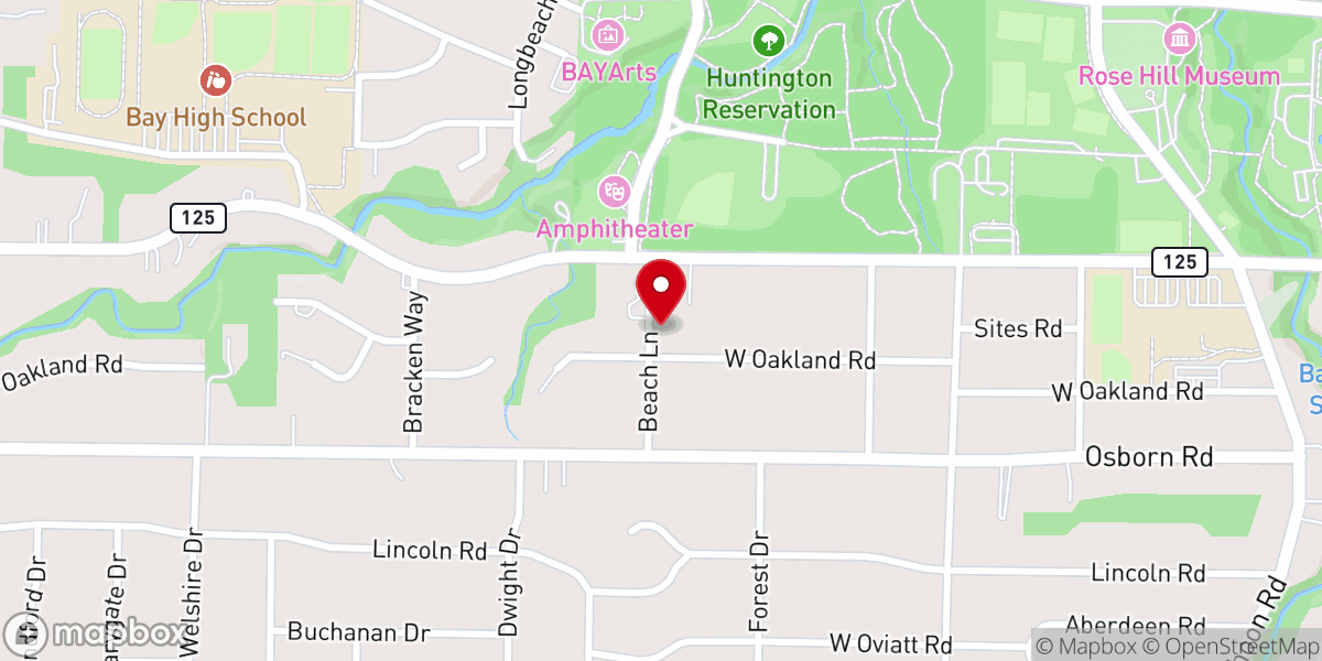 Map showing location of Bethesda On the Bay Lutheran Church and Childcare Center