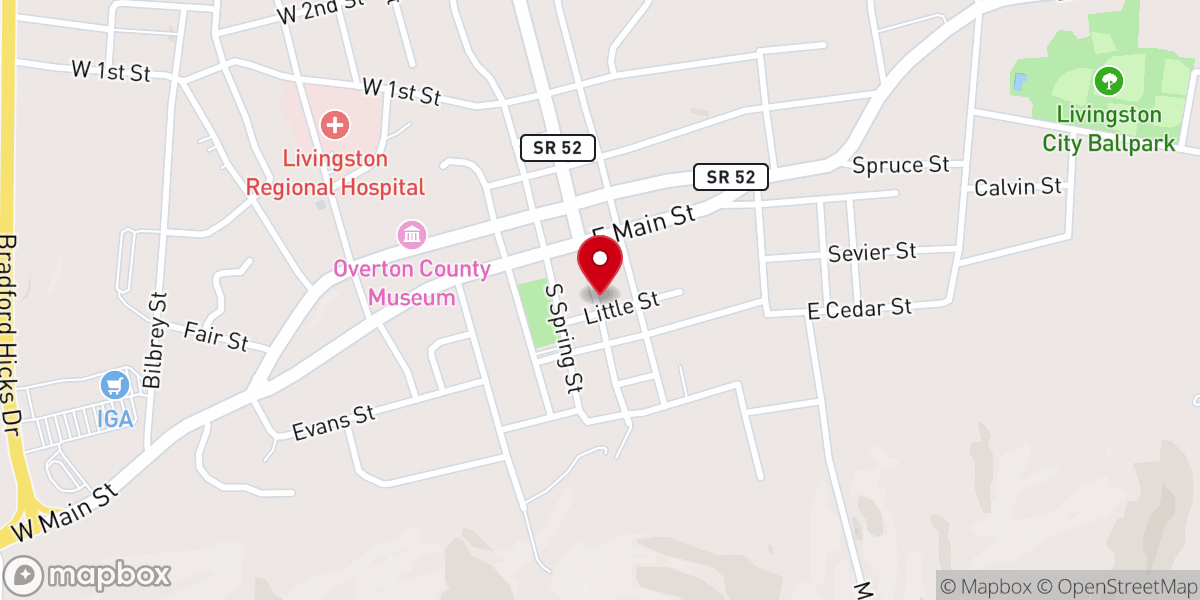 Map showing location of American Legion Post 0004