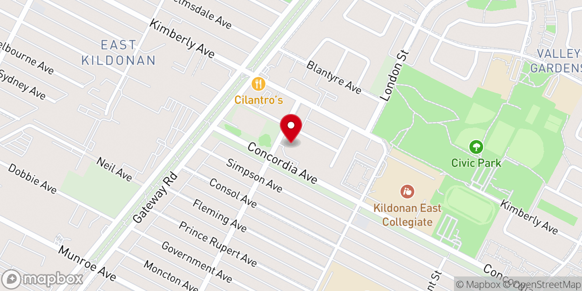 Map showing location of Concordia Ave. Church of God