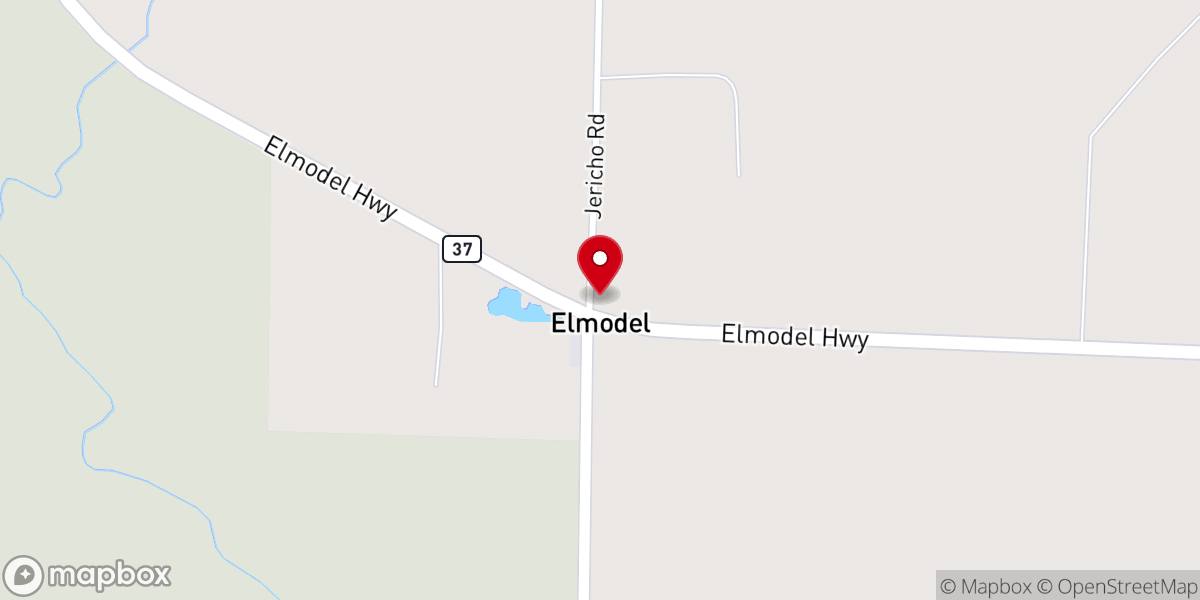Map showing location of Elmodel Church