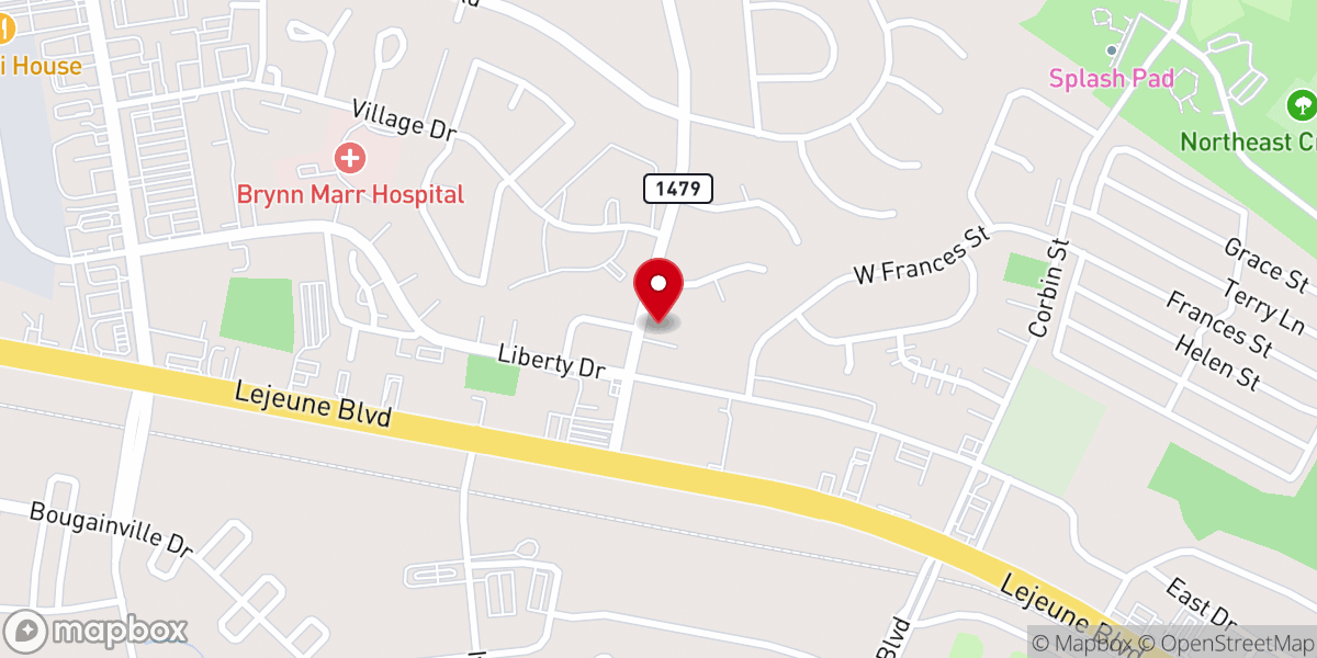 Map showing location of Calvary Lutheran Church