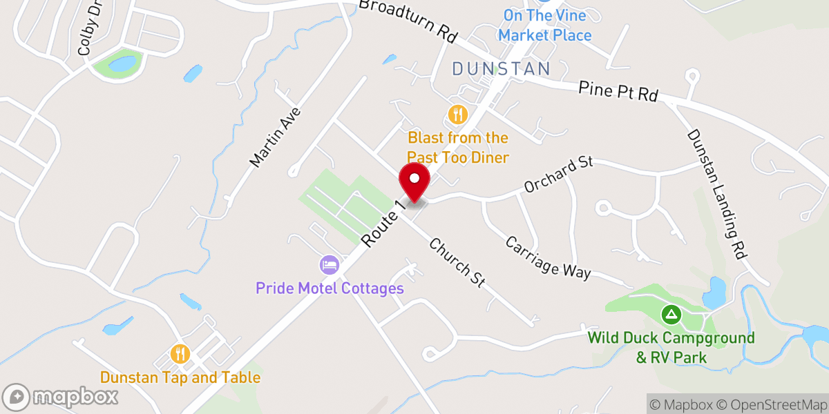 Map showing location of West Scarborough United Methodist Church