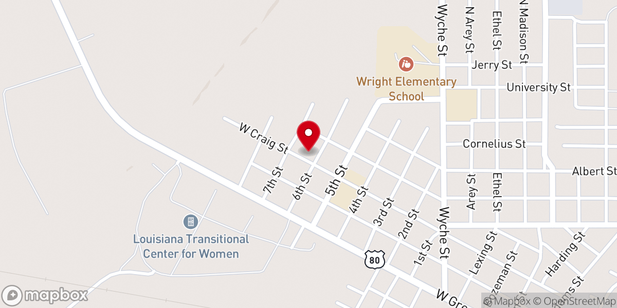 Map showing location of New Hope Baptist Church