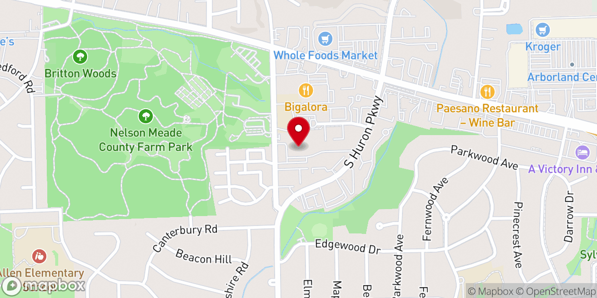 Map showing location of Ann Arbor Community Church