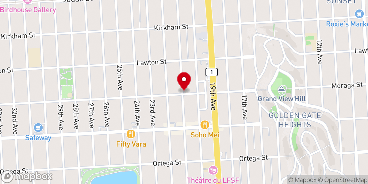 Map showing location of Sunset Bible Assembly of God