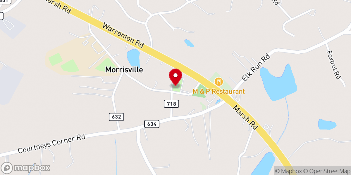 Map showing location of Morrisville United Methodist Church