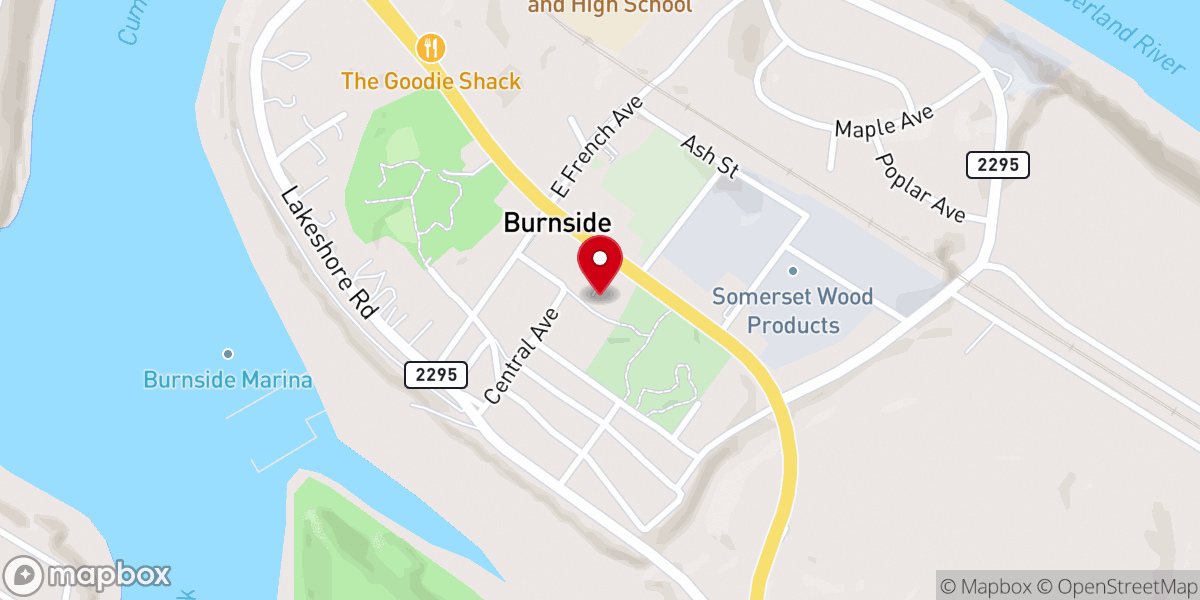 Map showing location of Main Street Baptist Church