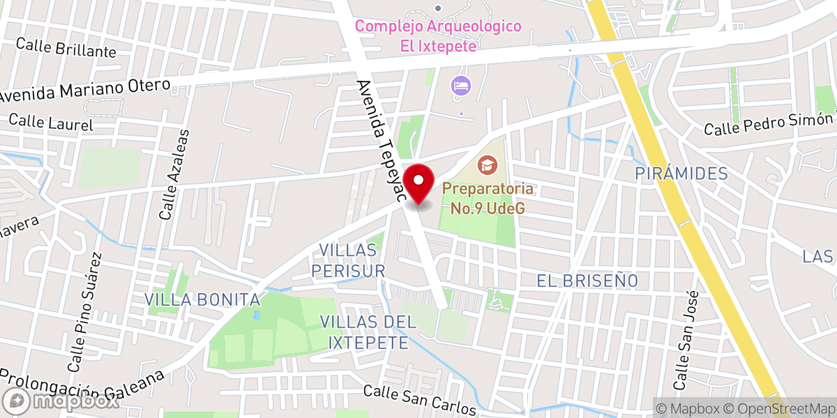 Map showing location of Iglesia Bautista Independiente de Guadalajara