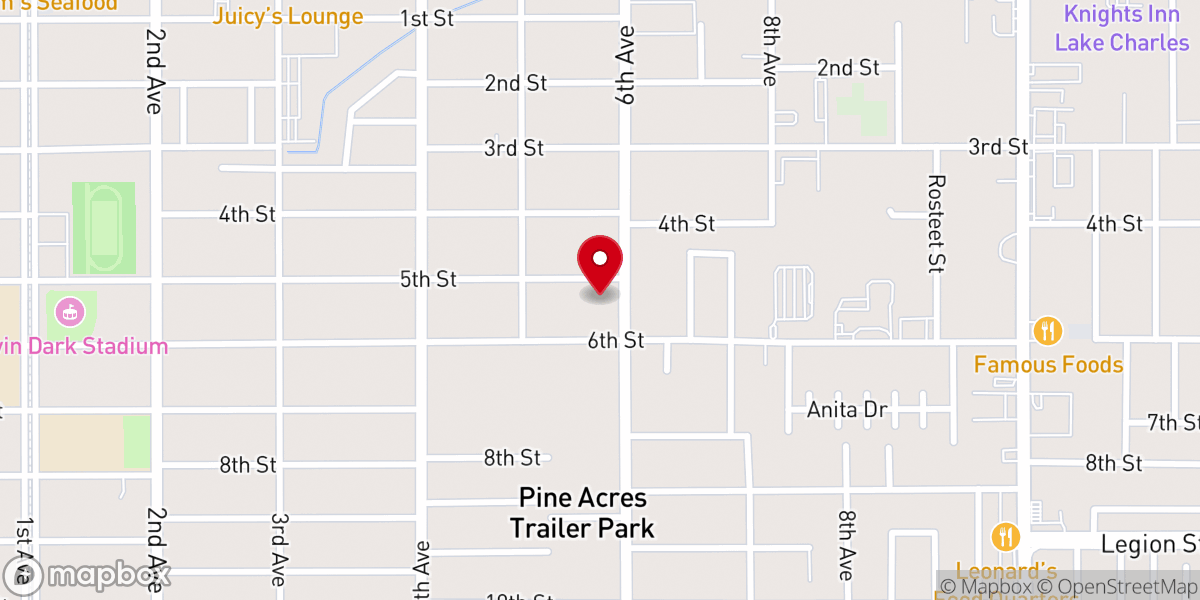 Map showing location of Ebenezer Baptist Church