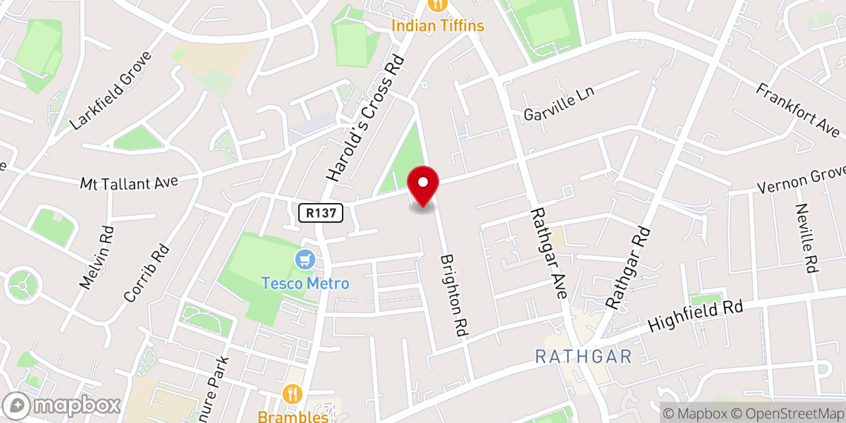 Map showing location of Rathgar Methodist Church
