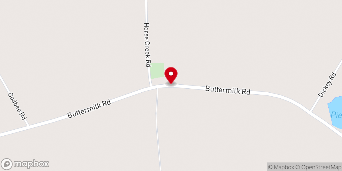 Map showing location of Big Horse Creek Baptist Church Pastorium