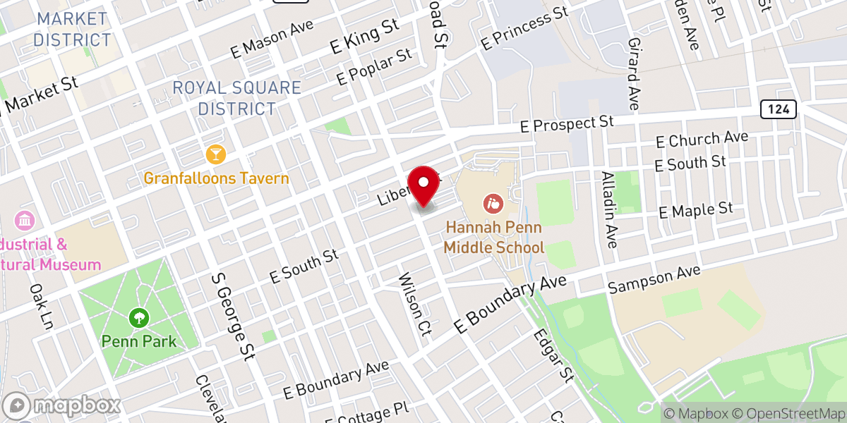 Map showing location of Bible Tabernacle Christian Center
