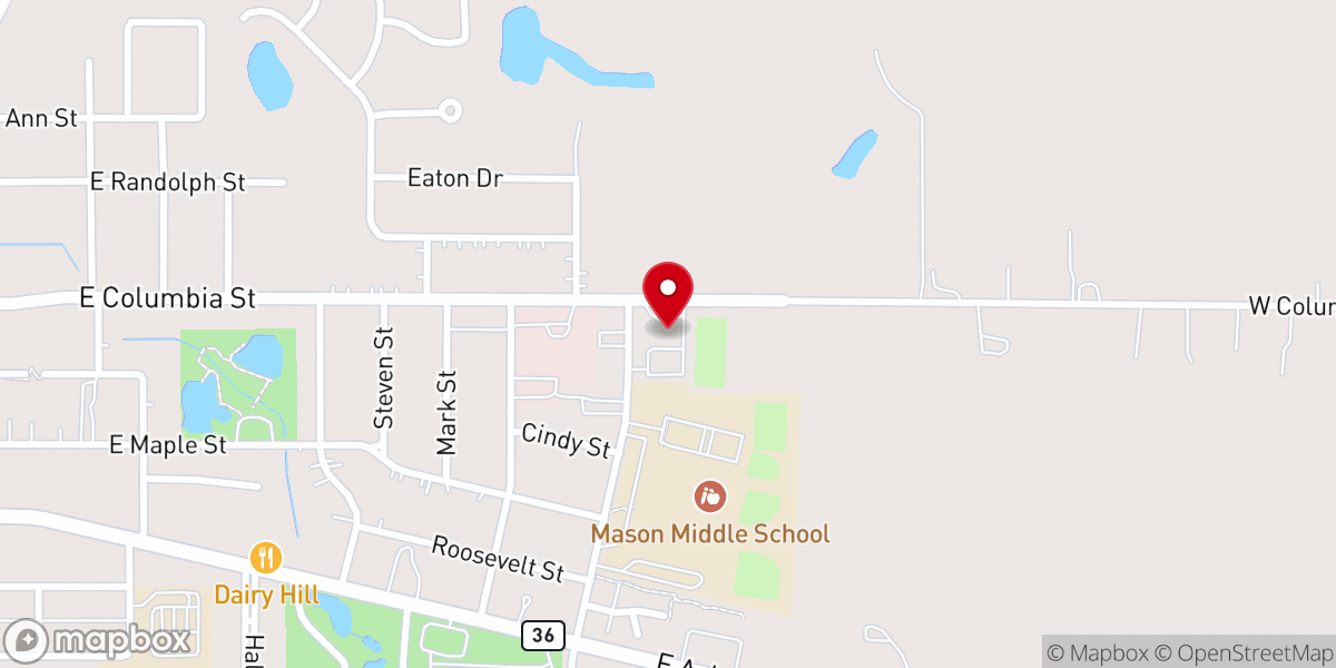 Map showing location of Mason Community Church