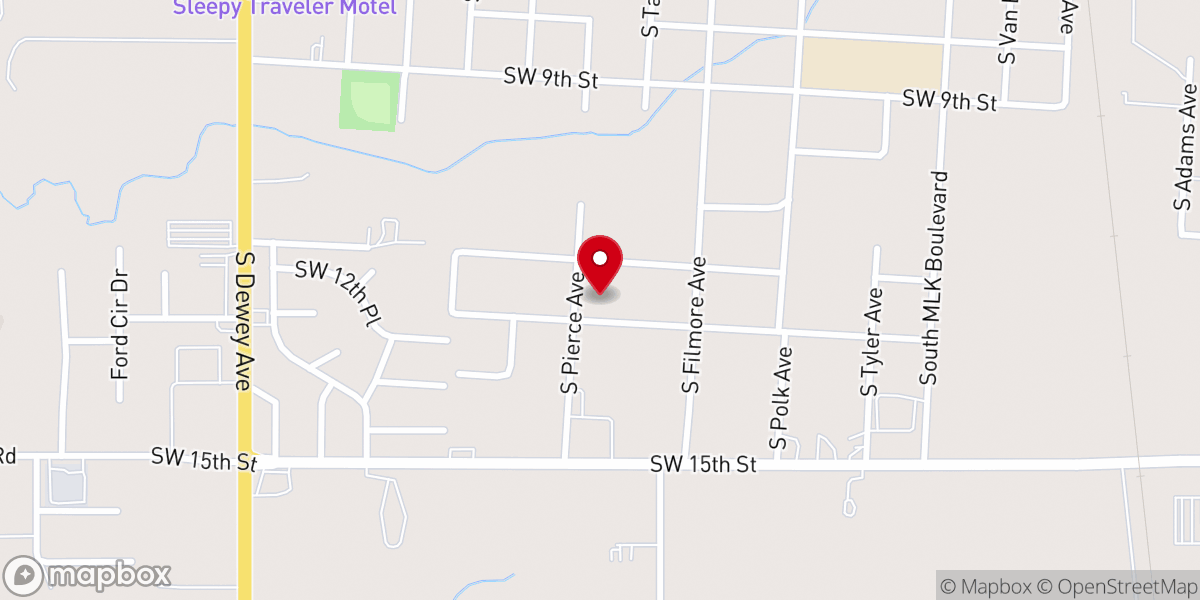Map showing location of Wagoner Community Outreach - Food Distribution Center