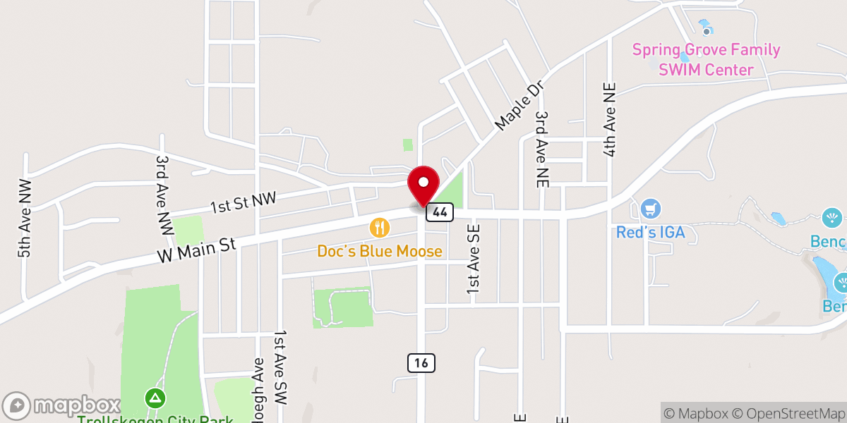 Map showing location of Spring Grove