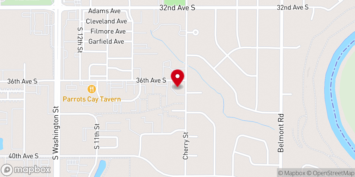 Map showing location of Grand Forks Seventh-Day Adventist Church