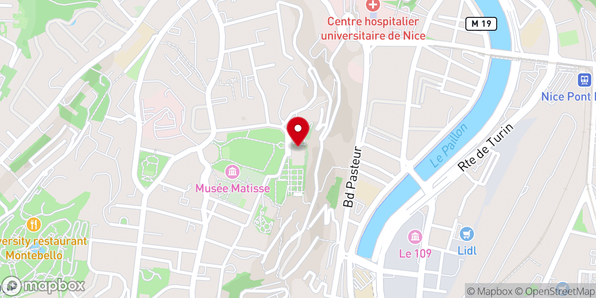 Map showing location of Monastère de Cimiez