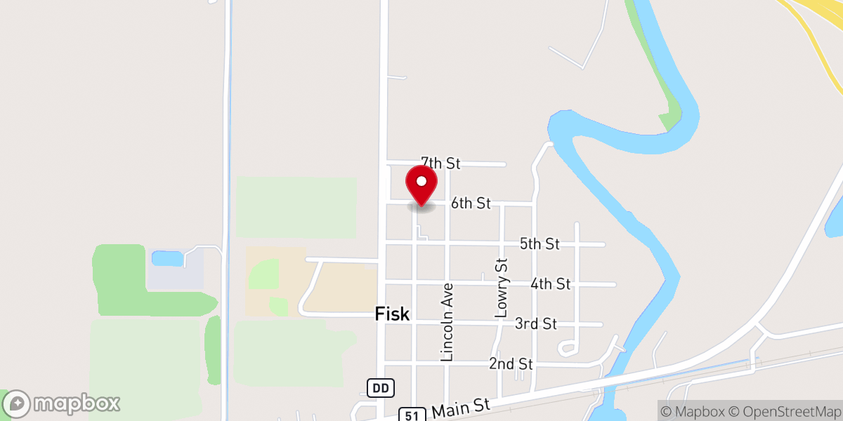 Map showing location of Fisk Community Center