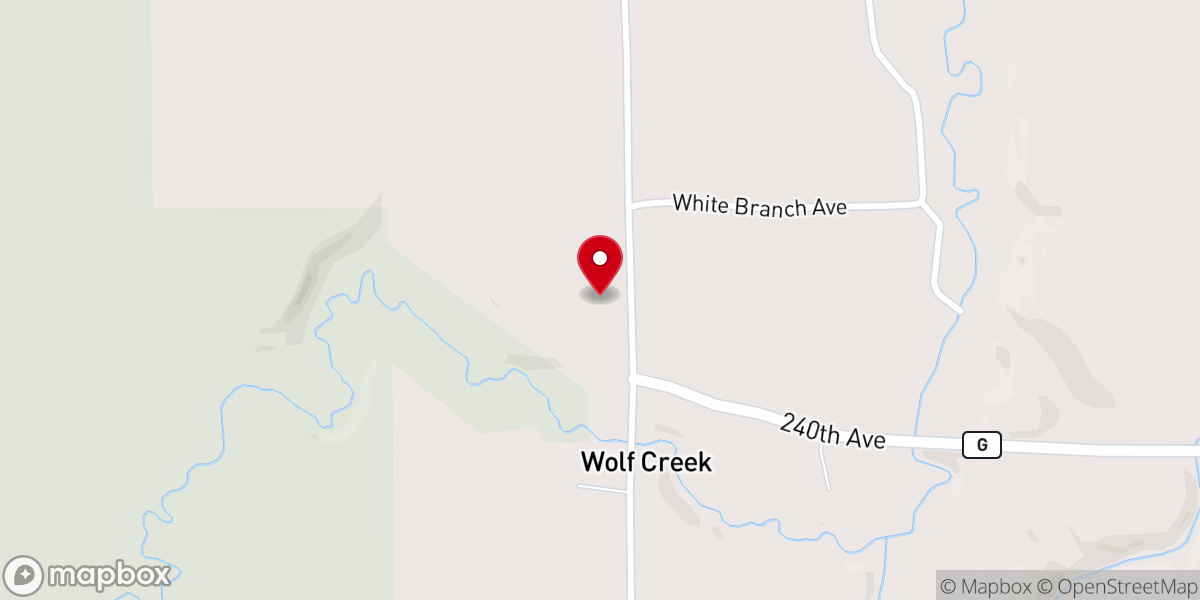 Map showing location of Wolf Creek United Methodist