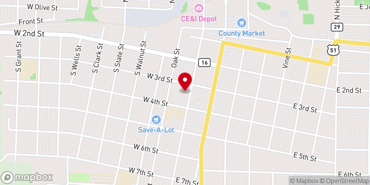 Map showing location of Knights of Columbus