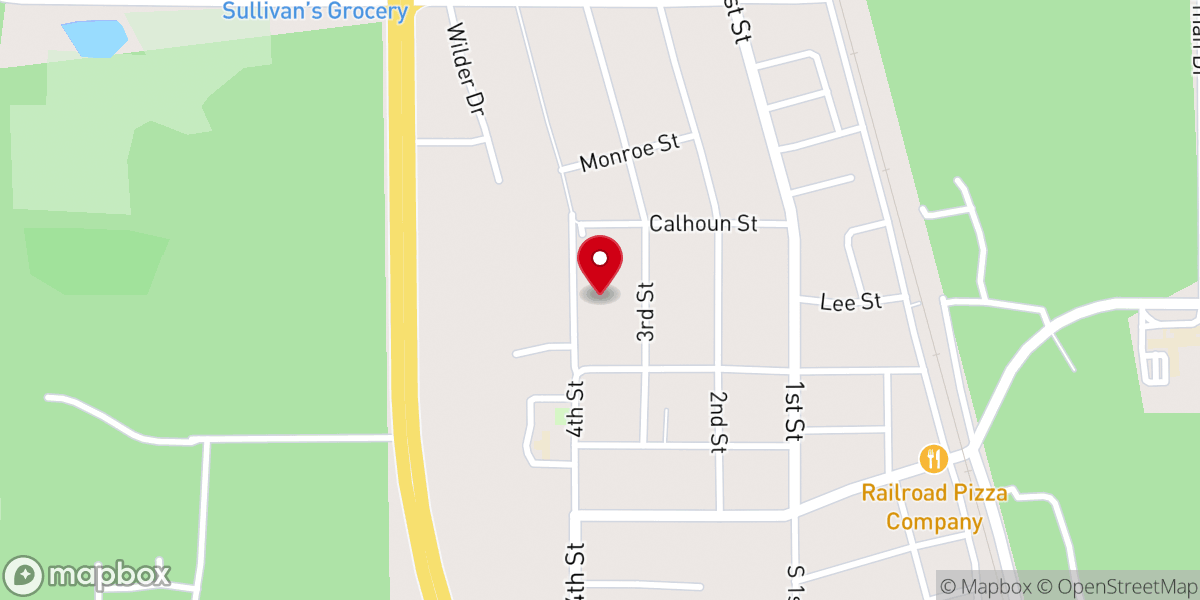 Map showing location of Flora Methodist Church Parsonage