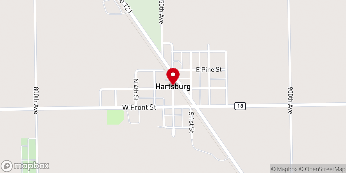 Map showing location of Hartsburg