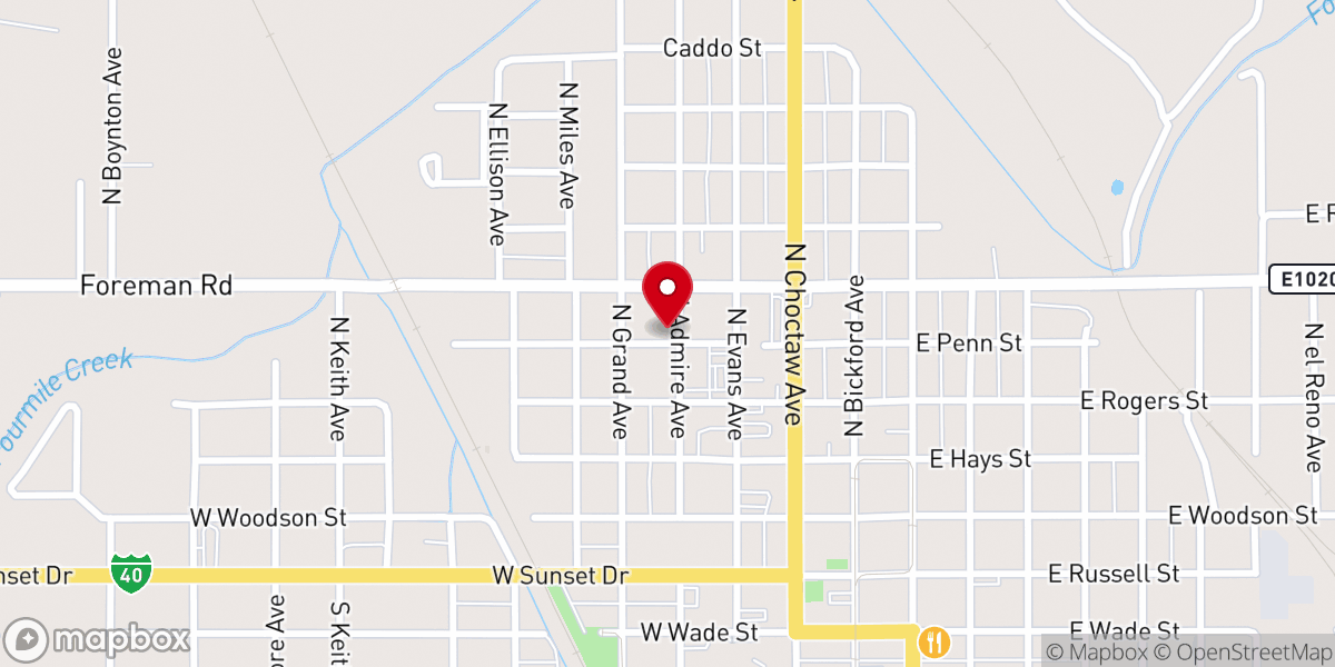 Map showing location of New Providence Baptist Church