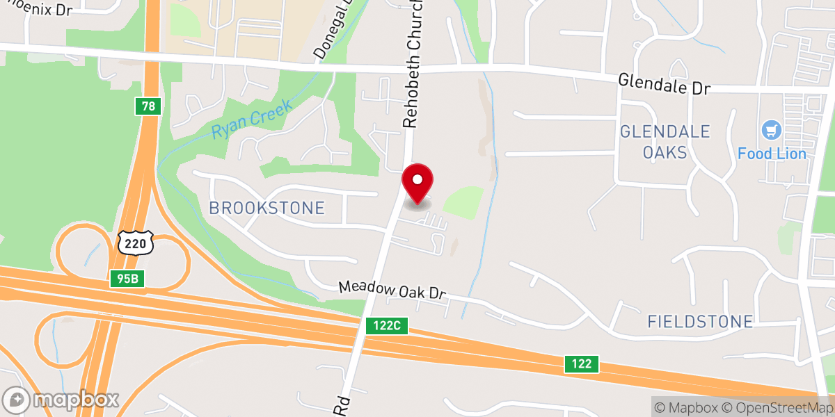 Map showing location of Faith Wesleyan Church