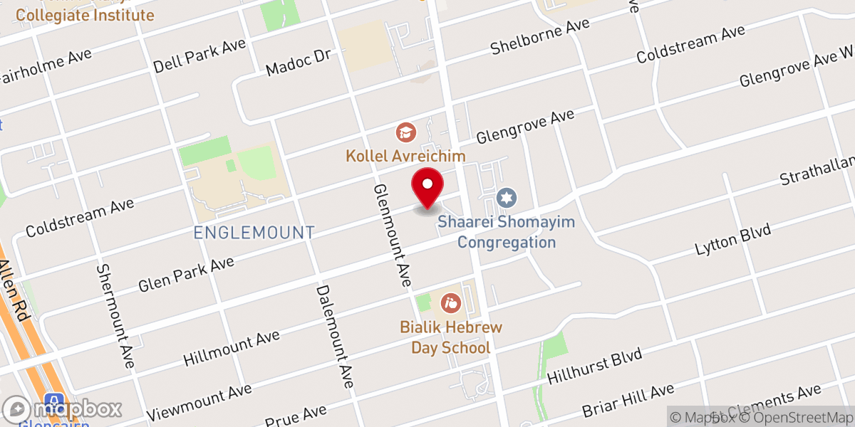 Map showing location of Beth Habonim Congregation