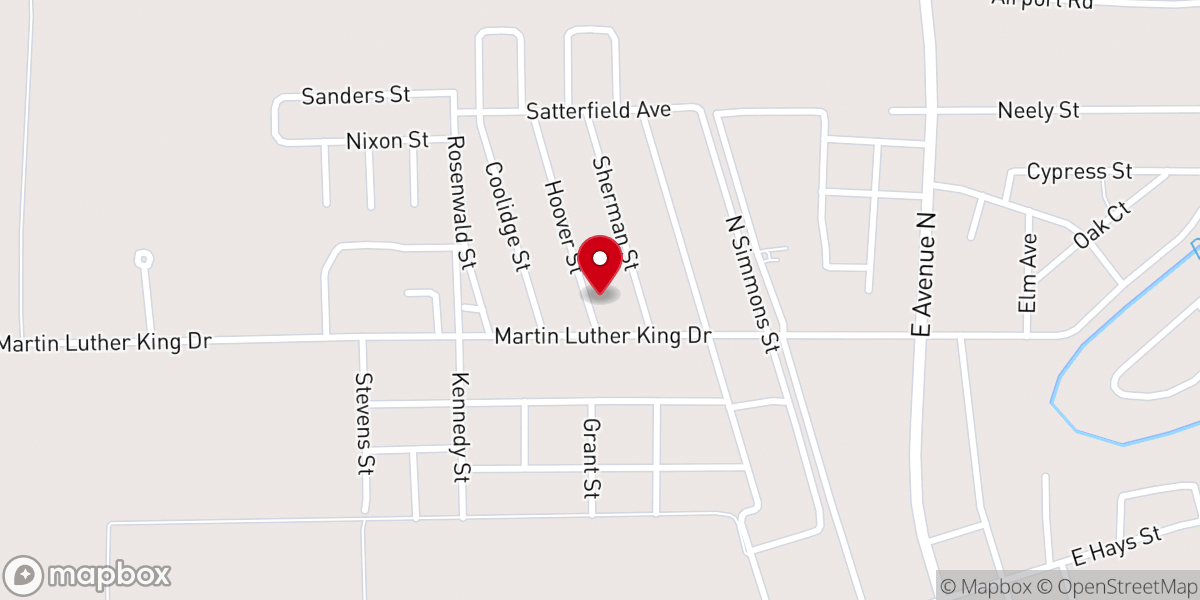 Map showing location of First Baptist Church