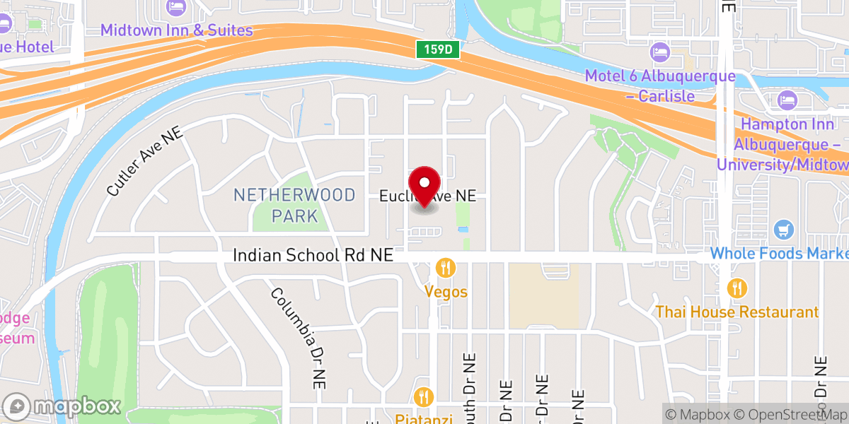 Map showing location of Faith Chapel Church