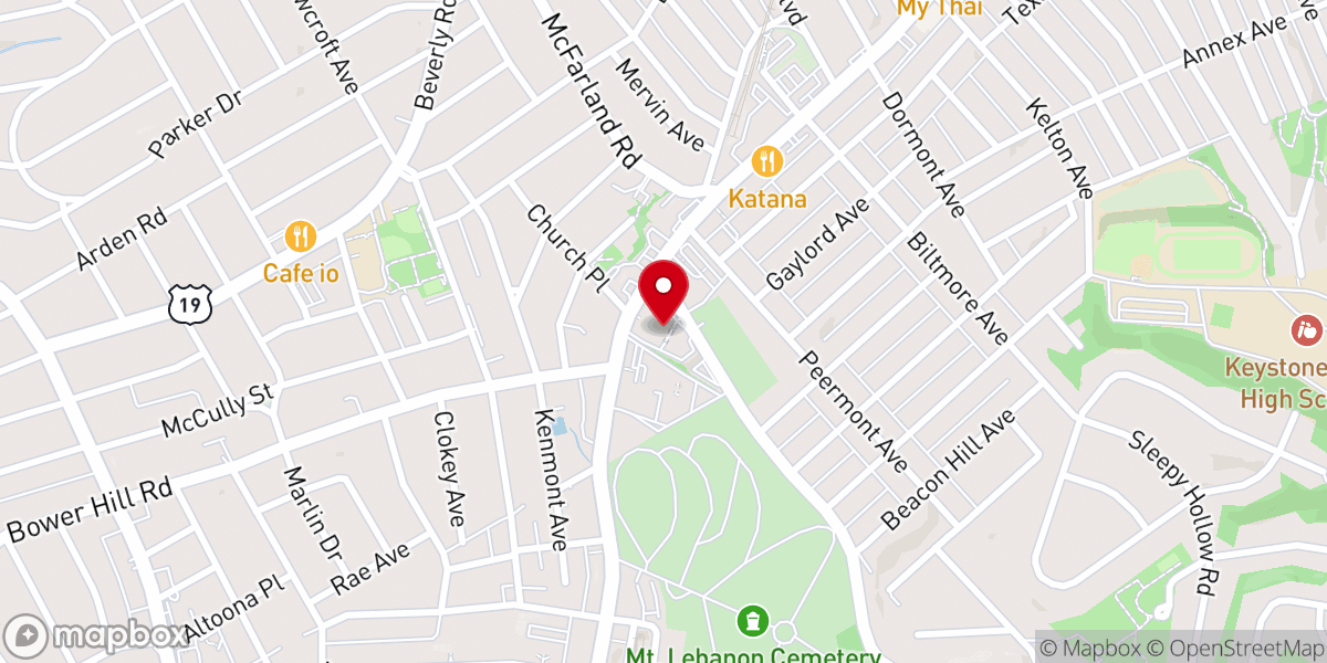 Map showing location of Mount Lebanon Evangelical Presbyterian Church