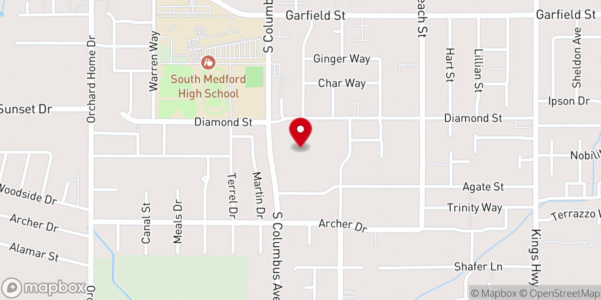 Map showing location of Harvest Baptist Temple