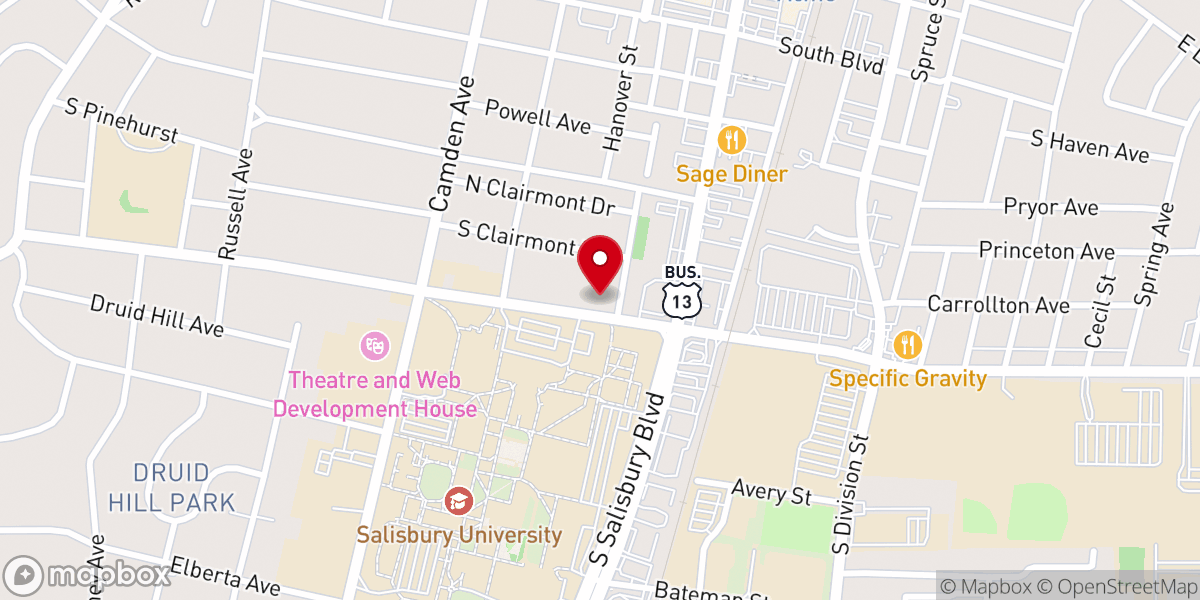 Map showing location of Catholic Campus Ministry