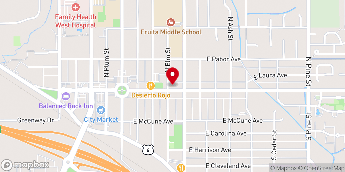 Map showing location of Fruita United Methodist Church