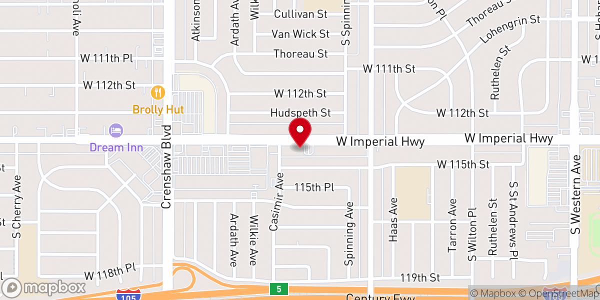Map showing location of Olivet Lutheran Church