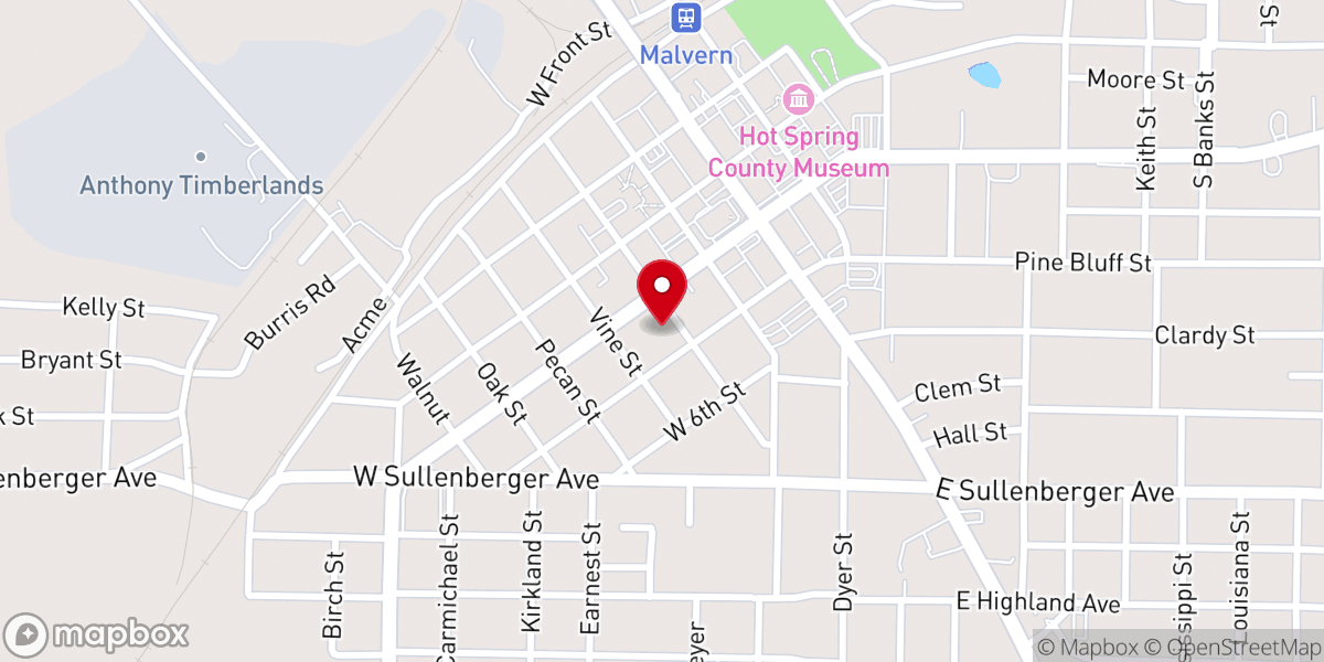 Map showing location of Calvary's Cross Cowboy Church
