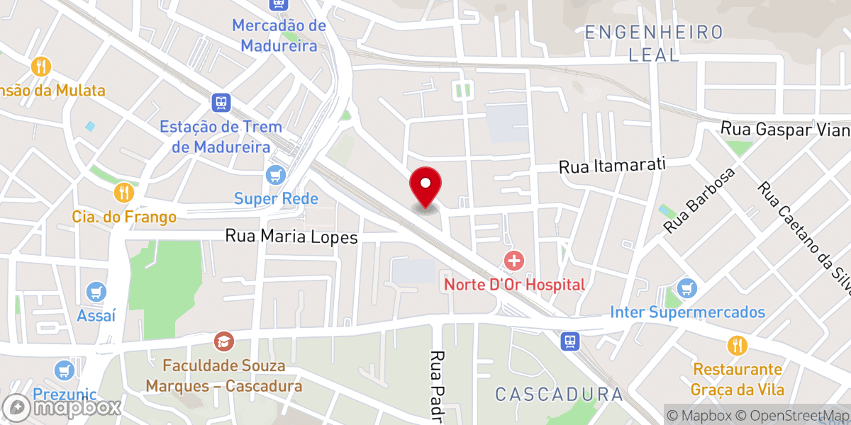 Map showing location of Assembléia de Deus em Madureira