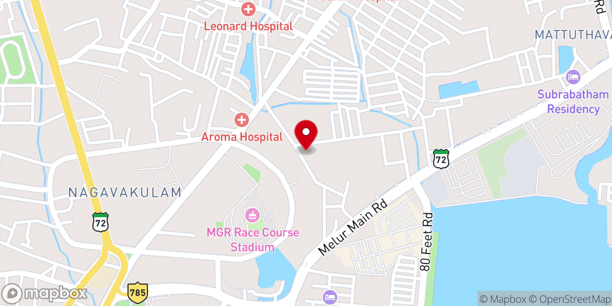 Map showing location of R.C. Diocese Of Madurai