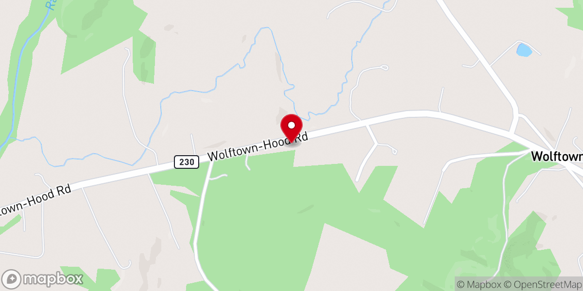 Map showing location of Rockhall Baptist Church