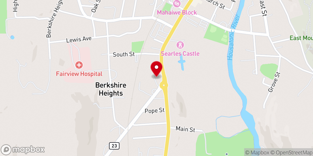 Map showing location of Great Barrington Dispensary