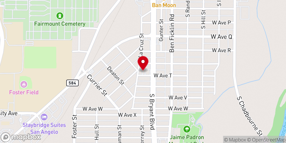 Map showing location of Solid Rock Church